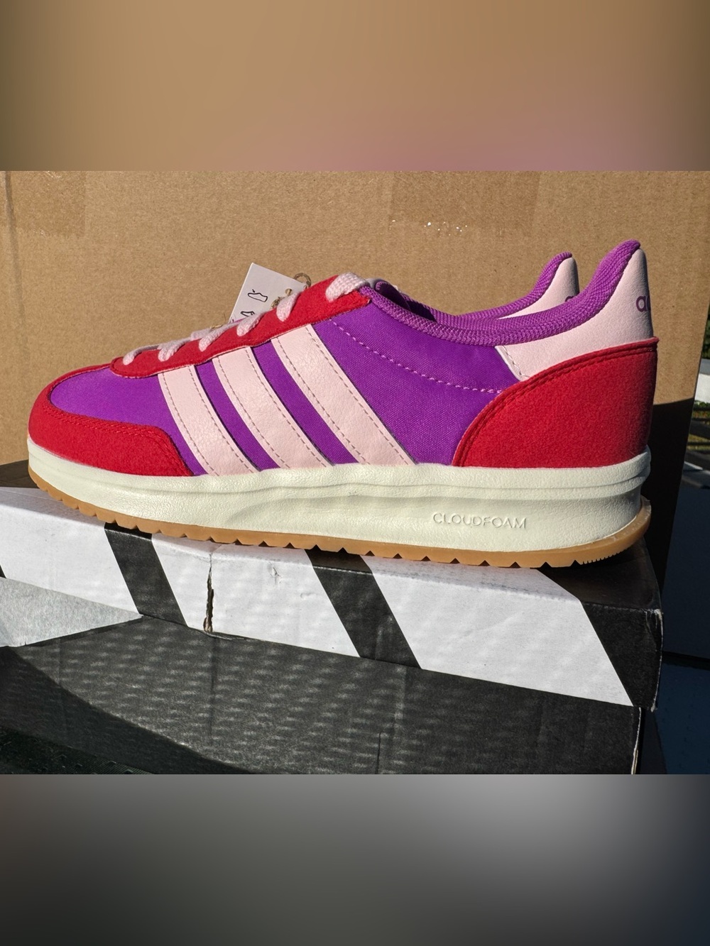 adidas Kids Red, Purple & Pink Retro Runner Sneakers - 70s 2.0 J